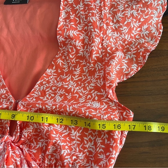 Vici Coral Kissed by the Sun High Low Pocketed Tie Front Maxi Dress Size Med - Picture 11 of 15